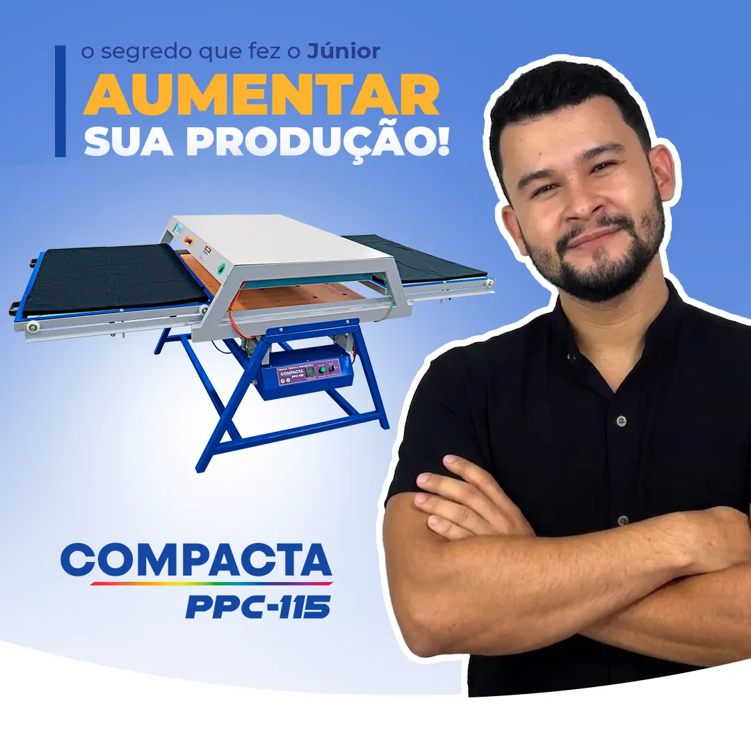Júnior com a Prensa Pneumática Compacta 115 da Yguaçú Máquinas