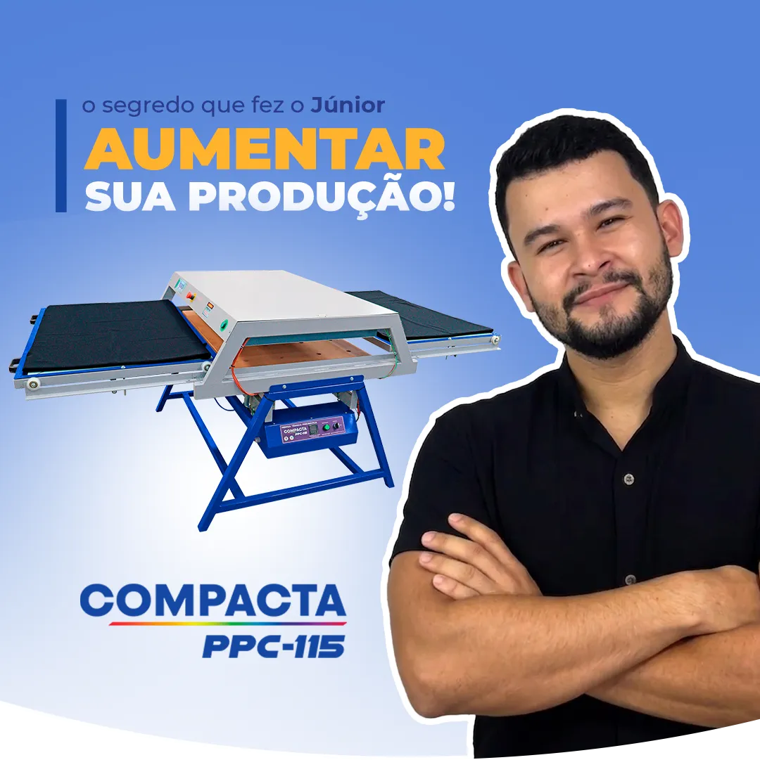 Júnior com a Prensa Pneumática Compacta 115 da Yguaçú Máquinas